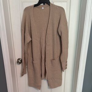 Elegant Tan Women's Cardigan